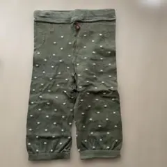 無印良品　オリーブグリーン ドット　ニットパンツ 90から100 子供服