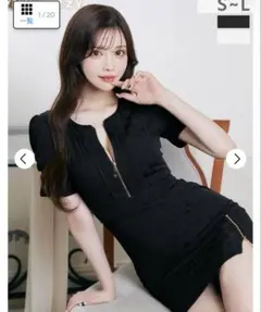 パイピングツイード胸元＆スリットファスナー半袖タイトミニ丈キャバドレス デイジー