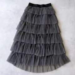 【美品】beautiful people ティアード ロングスカート