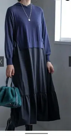 ニットフード付きドッキングワンピース【新品未使用】