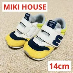 ミキハウス ミズノ コラボスニーカー　mロゴ 14cm キッズ　発育インソール