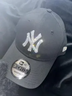 ニューエラ　9FORTY ヤンキース　ブラック　SWAROVSKI デコキラキラ