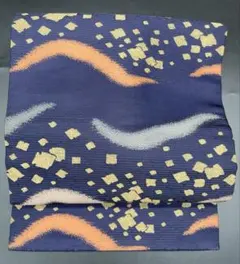 高級　正絹　洒落帯　名古屋帯　アンティーク　大正ロマン　幾何学模様　302