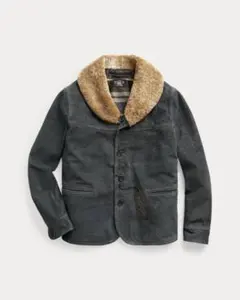 RRL ダブルアールエル インディゴ　スエードジャケット ボア襟　コートのサムネイル