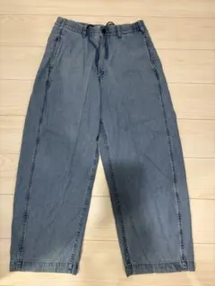 GU★ライトデニムバレルレッグイージーパンツ　MEN　Mサイズ　ブルー