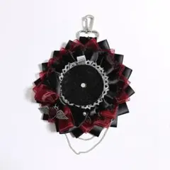 【即購入可能】ハンドメイド　痛ロゼット　レッド　ブラック　推し活　痛バッグ