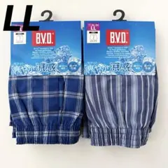 メンズ　BVD トランクス　涼感　綿100% 　2枚セット　下着　LL