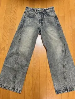 WYM VINTAGE WASHED CURVED DENIM Sサイズ
