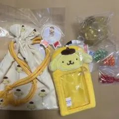 ポムポムプリン　巾着　マルチケース　クリスタルコット