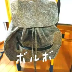 ボルボネーゼ、リュックサック、茶色ビニール、沢山入るのサムネイル