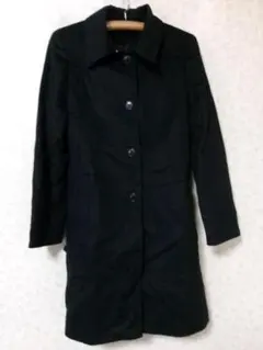 104032 女士 羊绒·丝绸混纺 大衣 黑色 尺寸L