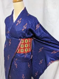 アンティーク着物/小紋/絣模様【3点1800円対象】