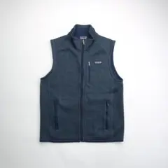 patagoniaパタゴニア　ロゴ　ベターセーター フリースベスト 紺M 古着.