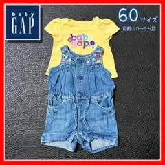 babyGAP デニムオーバーオール Tシャツセット 60cm ベビーギャップ6