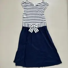 KUMIKYOKU ストライプ ノースリーブ ワンピース