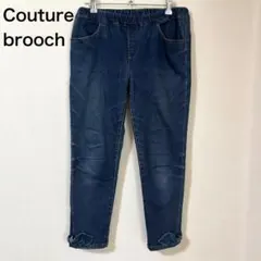 Couture brooch デニムサブリナパンツ　クロップド丈　裾リボン　Sのサムネイル