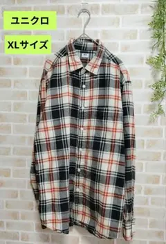 ユニクロ チェック柄ボタンアップシャツ XLサイズ