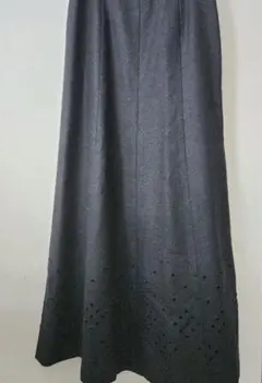 COMME CA DU MODEダークグレーフレアスカートMサイズコムサデモード