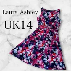 美品 Laura Ashley ワンピース 英国製 リボン付き ドレス
