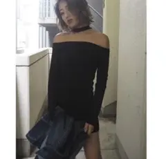 GYDA チョーカーオフショルタイトワンピース