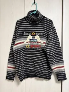 CASTELBAJAC ストライプ タートルネックセーター