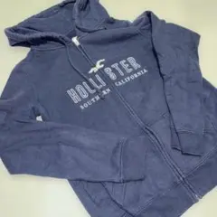 Hollister ネイビー ジップアップパーカー　Ｓ　レディース
