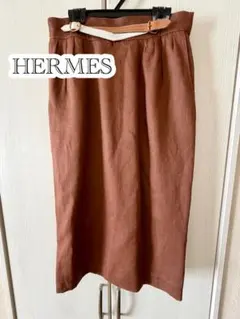 ヴィンテージ HERMES エルメス スカート ベルト付 膝丈スカート 膝丈のサムネイル