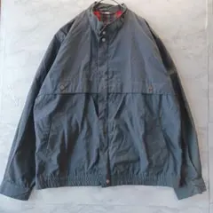 グレー スタンドカラー ジャンパー アウター 赤チェック XL