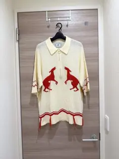 TASTE by knit Animal half zip knit