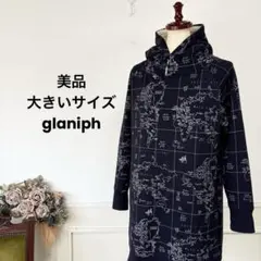 11美品　大きいサイズ　glaniph マップ柄　パーカーのサムネイル