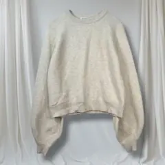 BEAUTY&YOUTH ニットプルオーバー ベージュ バルーン袖 ゆったり 秋