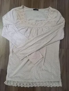 ハニーズ　長袖　カットソー　L　薄ピンク