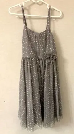 H&M グレー ドット柄 ノースリーブワンピース　130センチ