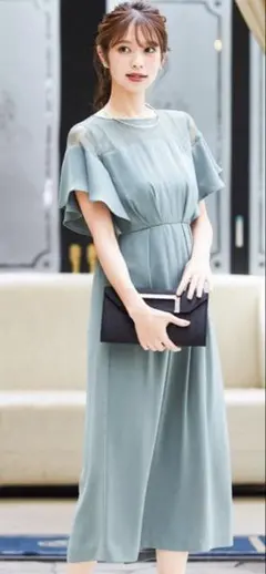 ミントグリーン ロングドレスＭサイズ　アサクラのサムネイル
