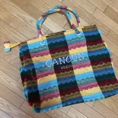 【大容量】トートバッグ　刺繍　CANCUN MEXICO