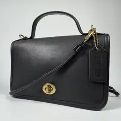 美品☆コーチ ハンドバッグ ソーホー ターンロック 黒 シグネチャー Y2K 袋 ツイン ターンロック バッグ 20 | COACH/コーチ | 三越伊勢丹
