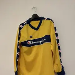 Champion 長袖トレーナー イエロー/ネイビー