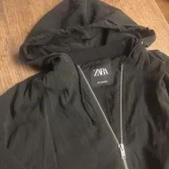ZAPA フード付きオーバーサイズブラックジャケット