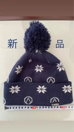 キッズ　ARBN 雪の結晶 ニット帽 F ネイビー