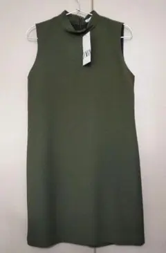 ZARA オリーブグリーン ノースリーブミニワンピース