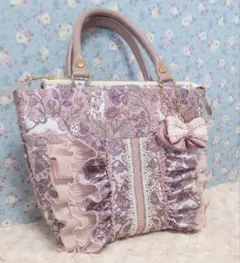 ジョリーフルール　ポイズンベリーシーフ　アンティークベージュ　フリルトート