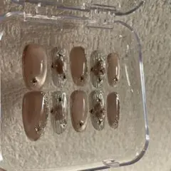 ネイルチップ マグネットネイル ニュアンス パール ゴールド ベージュ系