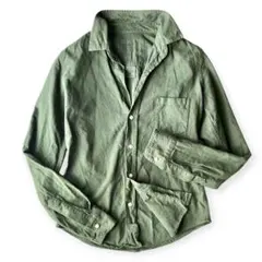 フランク&アイリーン バリー コットン スキッパーシャツ オリーブ カーキ