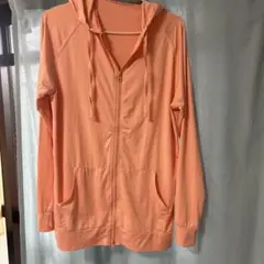 フルジッパー フード付きラッシュガード サーモンピンク§