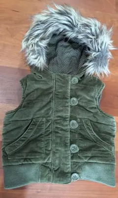gap オリーブグリーン コーデュロイ フード付きジャケット　80cm