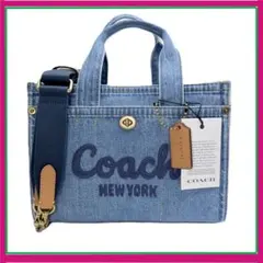 M*E様 COACHコーチ大容量３４cmデニムブルーカーゴトートバッグ ば*だ様 COACHコーチ大容量34cmデニムブルーカーゴトートバッグ