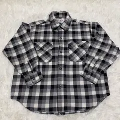 ✨ユニクロUNIQLO✨長袖シャツ　120 白黒チェック　綿100%