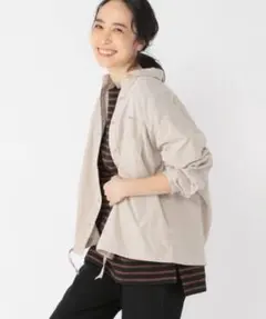 studio CLIP 裾ドロストコーデュロイブラウス　シャツ