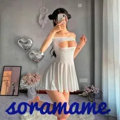 【ホワイト】コスプレ タイトワンピース セクシー ミニスカート