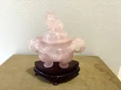 紅水晶 香炉 置物 天然石 彫刻 木台付き 紅水晶 香炉 置物 天然石 彫刻 木台付き - メルカリ